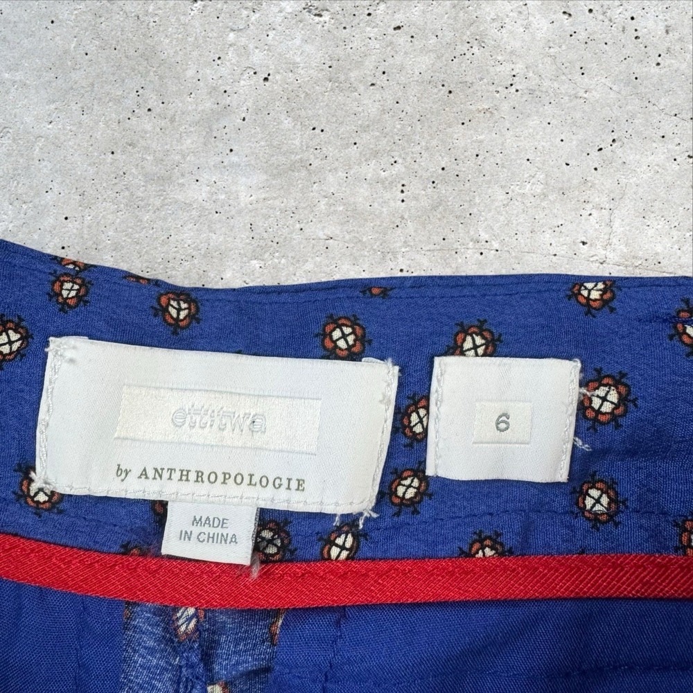 Anthropologie ETT TWA Wide‎ Leg Floral Viscose Pants Boho Beachy Sz 6 - Picture 3 of 8